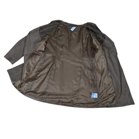 NWT Vintage Tribal Faux Suede and Leather Fully Lined Coat in Butterscotch, Sz 8 - Picture 10 of 14